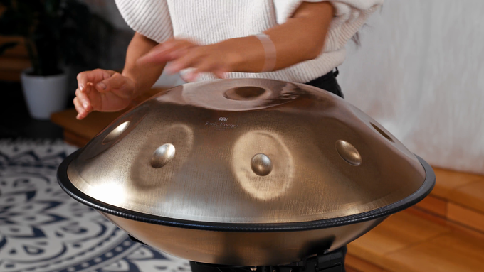 Sensory Handpan, Stainless Steel, C# Minor, 9 Notes, 432 Hz, Vintage Gold video