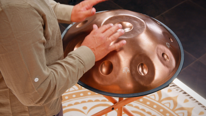 Sensory Handpan, Stainless Steel, E La Sirena, 10 Notes, 432 Hz, Vintage copper, Engraved design video